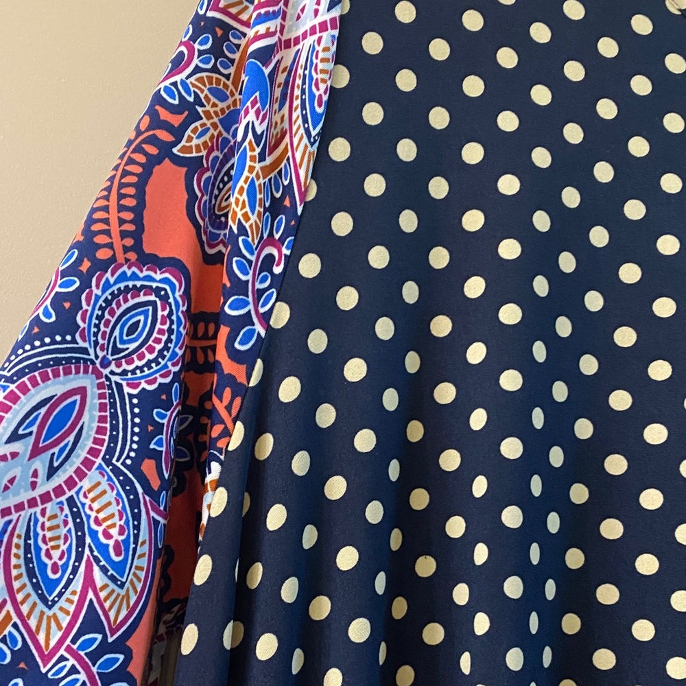 Polka Dot and Paisley Women's Dress - Picture 2 of 3